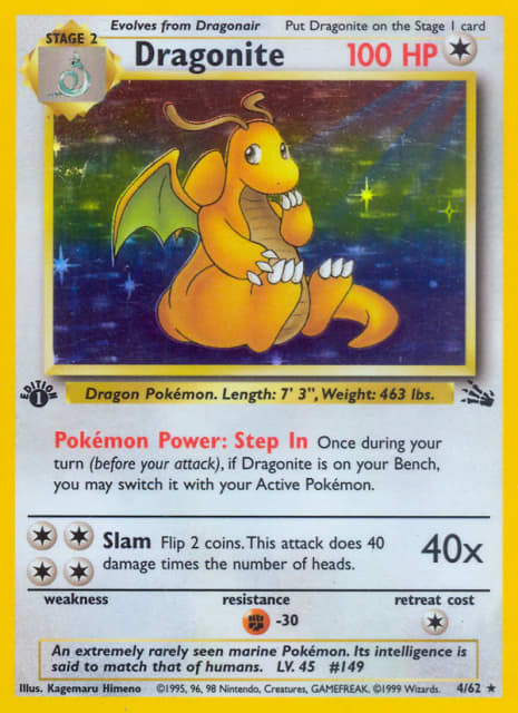 Dragonite (Unlimited Holofoil) (4) — Fossil