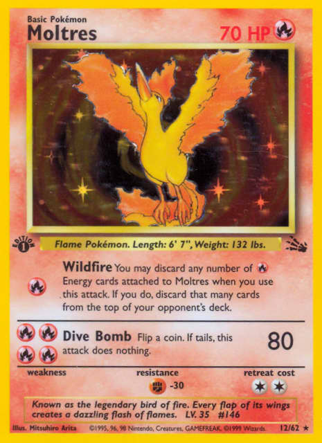 Moltres (First Edition Holofoil) (12) — Fossil