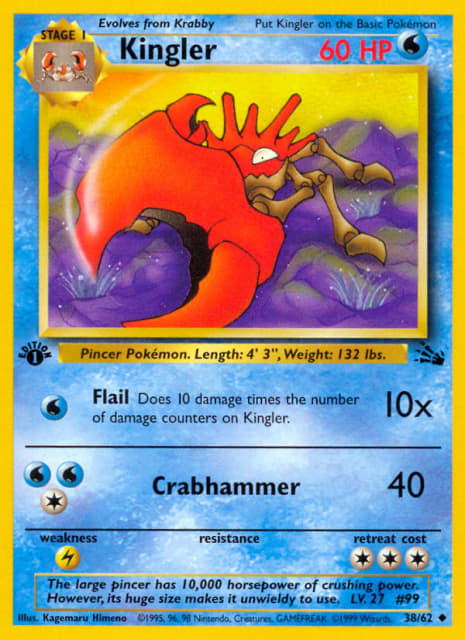 Kingler (First Edition) (38) — Fossil