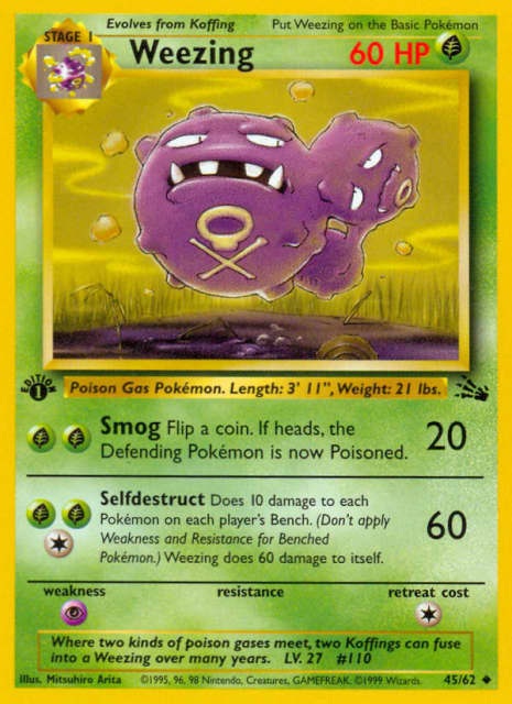 Weezing (Unlimited) (45) — Fossil