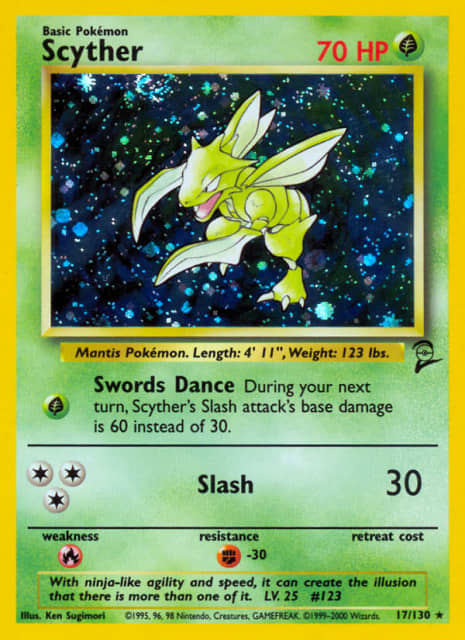 Scyther (Holofoil) (17) — Base Set 2