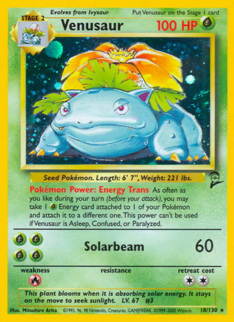 Venusaur (Holofoil) (18) — Base Set 2