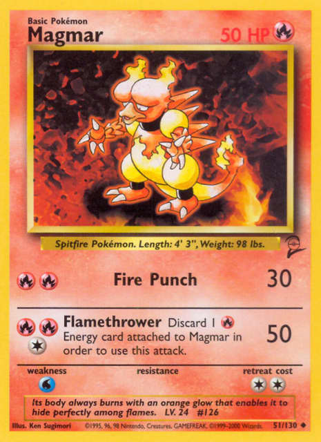 Magmar (51) — Base Set 2