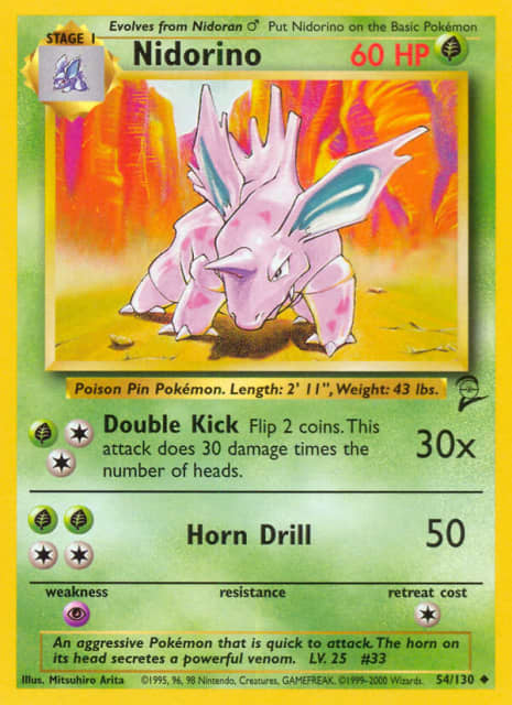 Nidorino (54) — Base Set 2