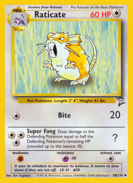 Raticate (58) — Base Set 2