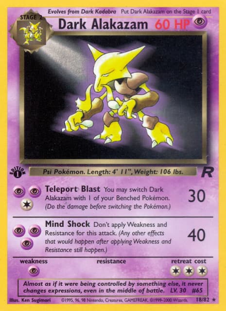 Dark Alakazam (Unlimited) (18) — Rocket