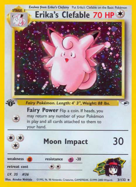 Erika's Clefable (First Edition Holofoil) (3) — Gym Heroes