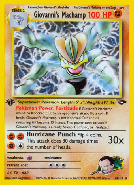 Giovanni's Machamp (First Edition Holofoil) (6) — Gym Challenge
