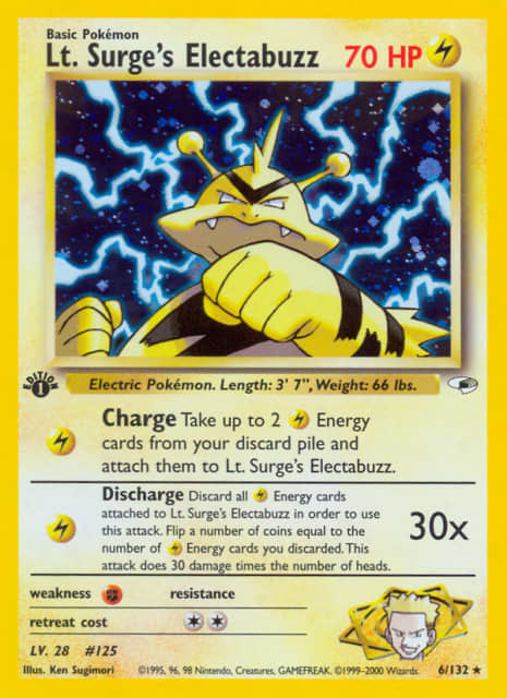 Lt. Surge's Electabuzz (Unlimited Holofoil) (6) — Gym Heroes