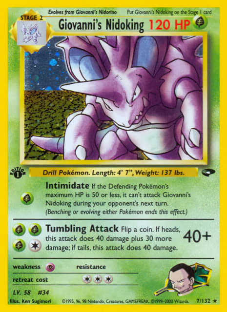 Giovanni's Nidoking (Unlimited Holofoil) (7) — Gym Challenge