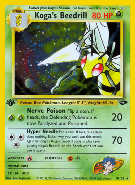 Koga's Beedrill (Unlimited Holofoil) (9) — Gym Challenge