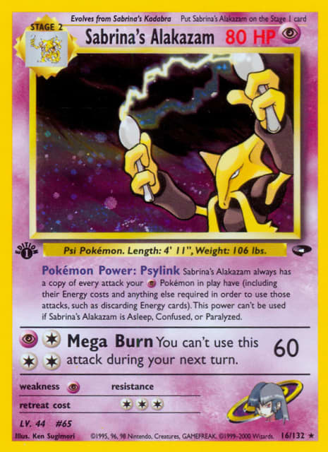 Sabrina's Alakazam (Unlimited Holofoil) (16) — Gym Challenge
