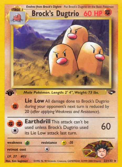 Brock's Dugtrio (Unlimited) (22) — Gym Challenge