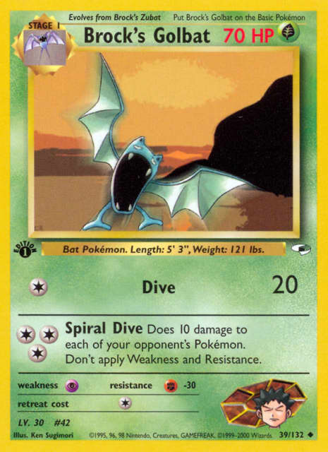 Brock's Golbat (First Edition) (39) — Gym Heroes