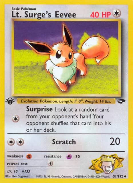 Lt. Surge's Eevee (Unlimited) (51) — Gym Challenge