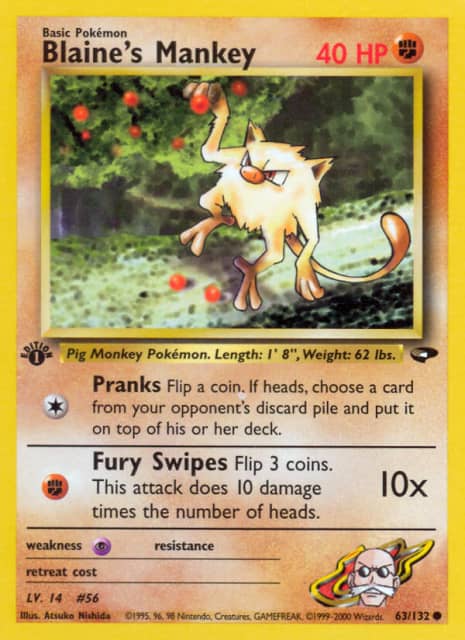 Blaine's Mankey (Unlimited) (63) — Gym Challenge