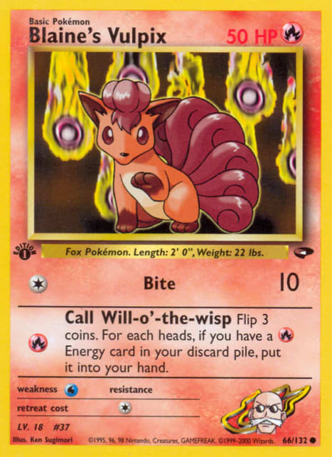 Blaine's Vulpix (First Edition) (66) — Gym Challenge