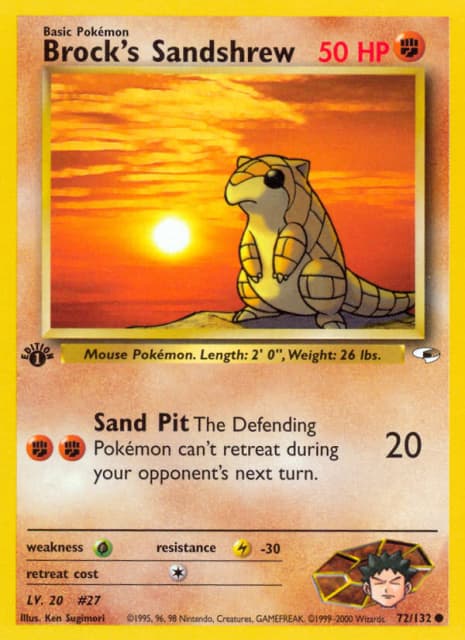 Brock's Sandshrew (First Edition) (72) — Gym Heroes
