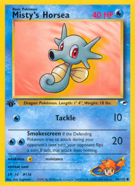 Misty's Horsea (First Edition) (86) — Gym Heroes