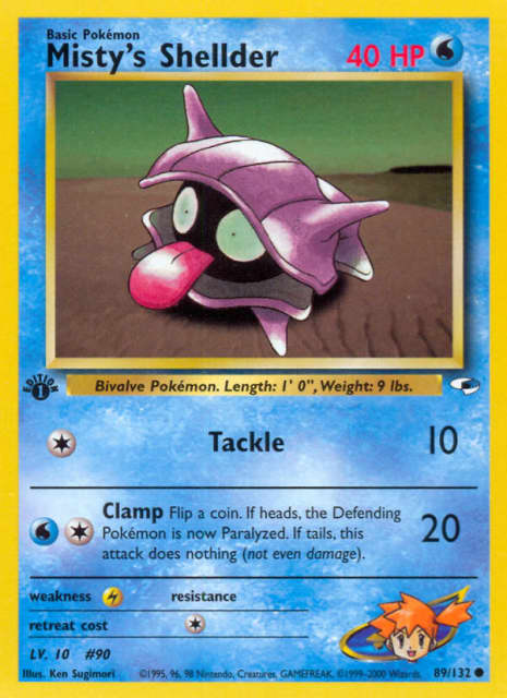 Misty's Shellder (First Edition) (89) — Gym Heroes