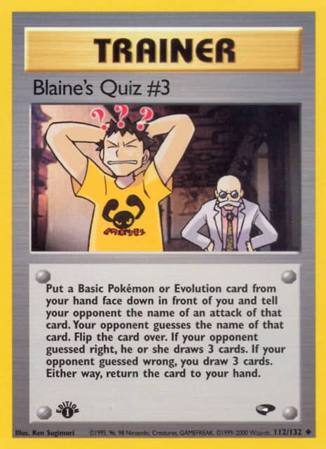 Blaine's Quiz #3 (Unlimited) (112) — Gym Challenge