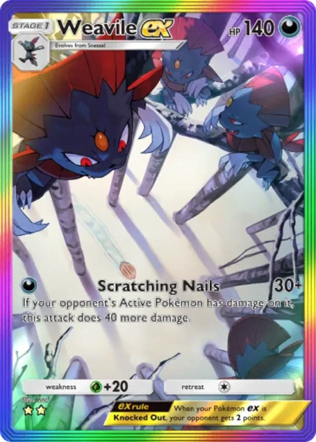 Weavile ex (201) — Space-Time Smackdown