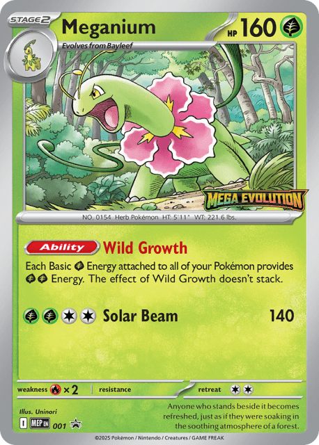 Meganium (Holofoil) (1) — Mega Evolution Black Star Promos