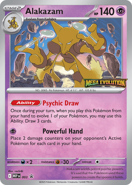 Alakazam (Holofoil) (3) — Mega Evolution Black Star Promos