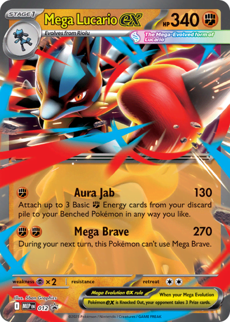 Mega Lucario ex (Holofoil) (12) — Mega Evolution Black Star Promos