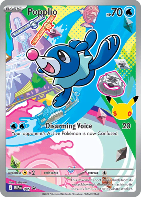 Popplio (Holofoil) (45) — Mega Evolution Black Star Promos