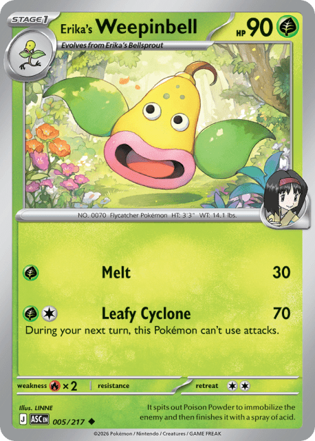 Erika's Weepinbell (Poke Ball Reverse Holofoil) (5) — Ascended Heroes