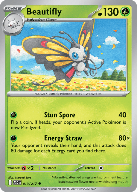 Beautifly (Energy Reverse Holofoil) (13) — Ascended Heroes