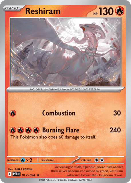 Reshiram (Holofoil) (17) — Phantasmal Flames