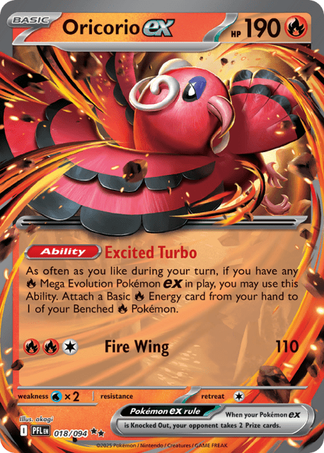 Oricorio ex (Holofoil) (18) — Phantasmal Flames