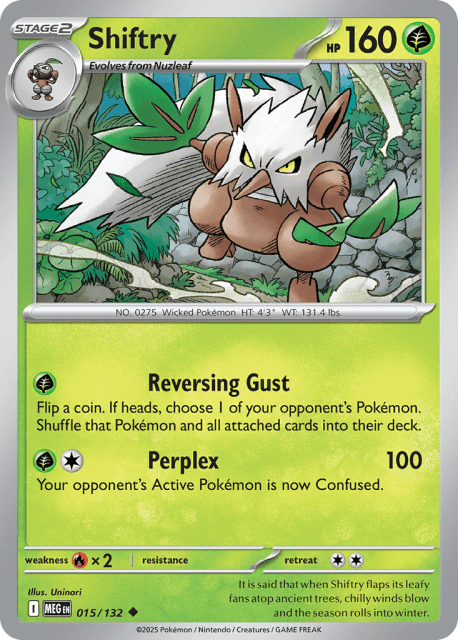 Shiftry (Reverse Holofoil) (15) — Mega Evolution