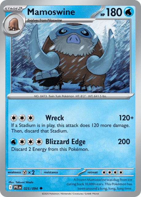 Mamoswine (Reverse Holofoil) (25) — Phantasmal Flames