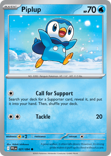 Piplup (Reverse Holofoil) (27) — Phantasmal Flames