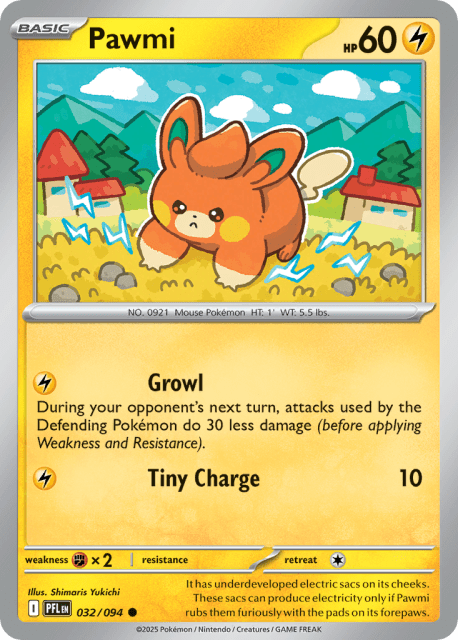 Pawmi (Reverse Holofoil) (32) — Phantasmal Flames