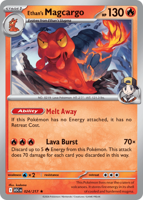 Ethan's Magcargo (Energy Reverse Holofoil) (24) — Ascended Heroes