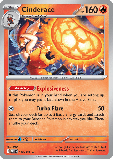 Cinderace (Play Pokemon Stamp) (28) — Mega Evolution