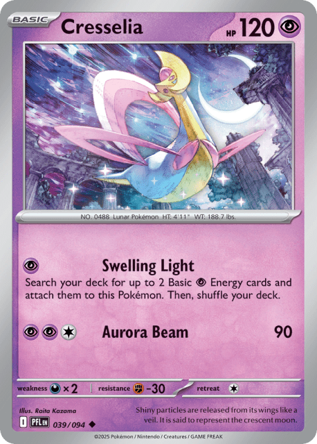 Cresselia (Reverse Holofoil) (39) — Phantasmal Flames