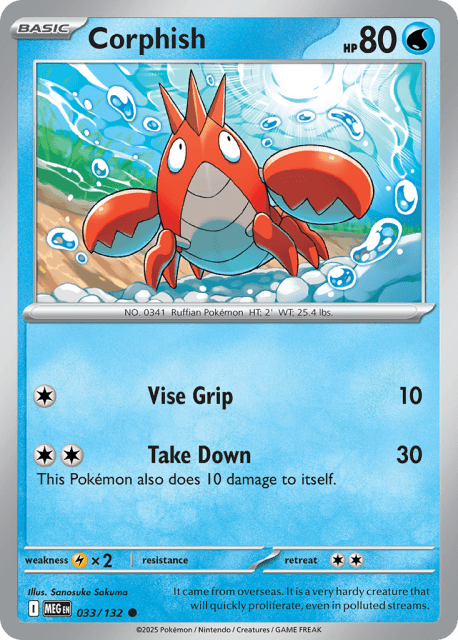 Corphish (Reverse Holofoil) (33) — Mega Evolution