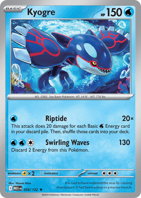 Kyogre (Cosmos Holofoil) (34) — Mega Evolution