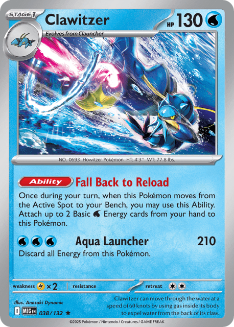 Clawitzer (Holofoil) (38) — Mega Evolution