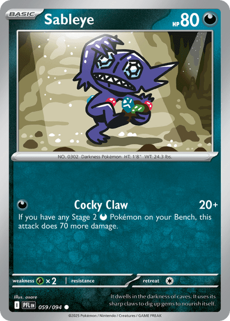 Sableye (Reverse Holofoil) (59) — Phantasmal Flames