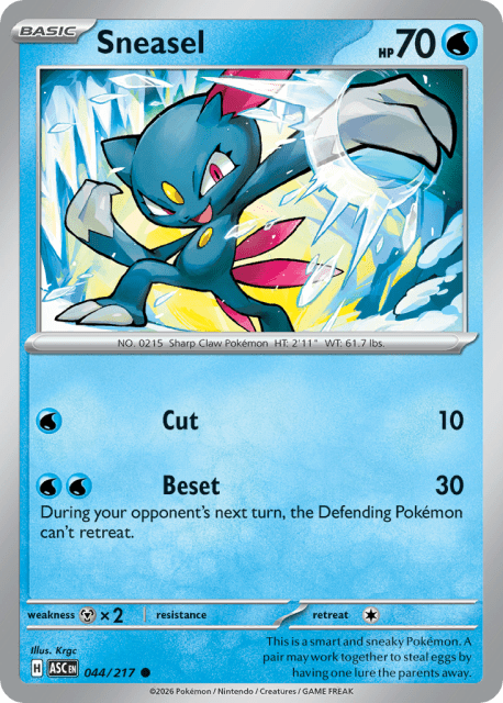 Sneasel (Dusk Ball Reverse Holofoil) (44) — Ascended Heroes