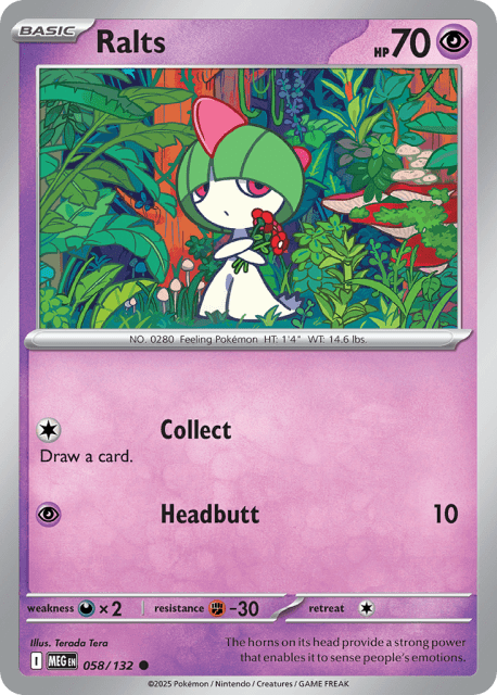 Ralts (Cosmos Holofoil) (58) — Mega Evolution