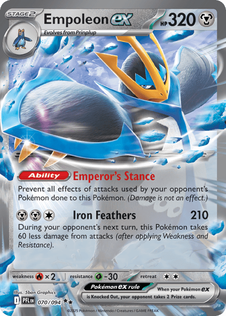 Empoleon ex (Holofoil) (70) — Phantasmal Flames