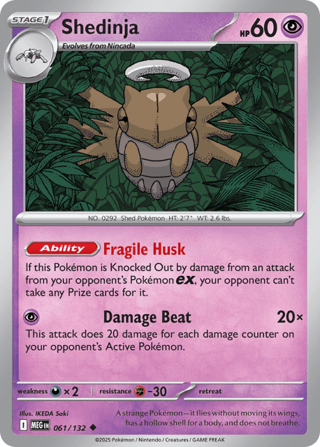 Shedinja (Reverse Holofoil) (61) — Mega Evolution