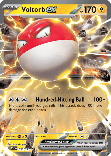 Voltorb ex (Holofoil) (58) — Ascended Heroes